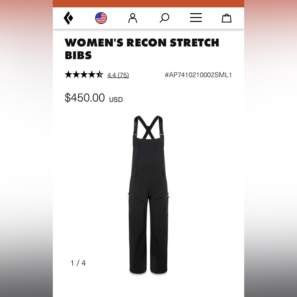 Women’s Black Diamond Recon Stretch Bib’s